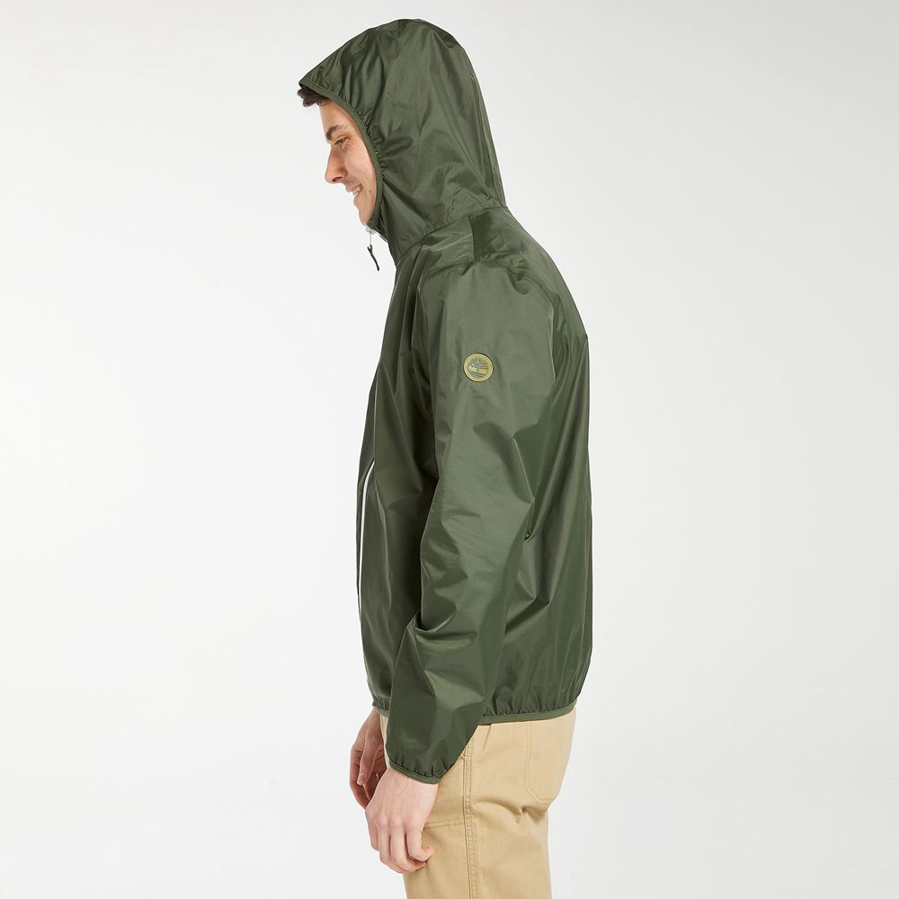 Timberland Mens Jackets Mt. Franklin Waterproof Packable Shell - Dark Green - India LA4286910